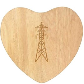 'Electric Pylon' Wooden Heart Shaped Chopping/Cutting Board (WB00084279)
