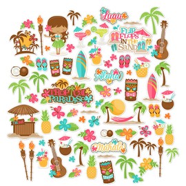 Paper Die Cuts - Tropical Paradise - for Hawaii - Over 60 Cardstock Scrapbook Die Cuts - by Miss Kate Cuttables
