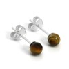 925 Sterling Silver & 4 mm Tiger's Eye Stone Stud