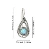Teardrop Shaped 925 Sterling Silver Created White Opal Earrings with