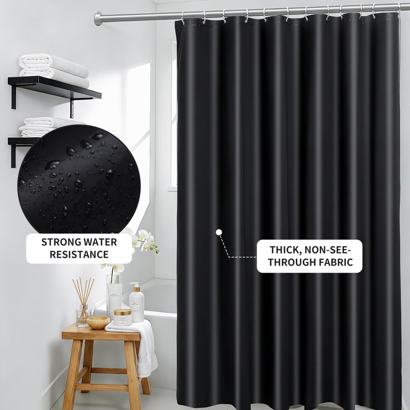 Bathroom Accessories Set, 12Pcs Black Accessory Sets with Body Scrubber,
