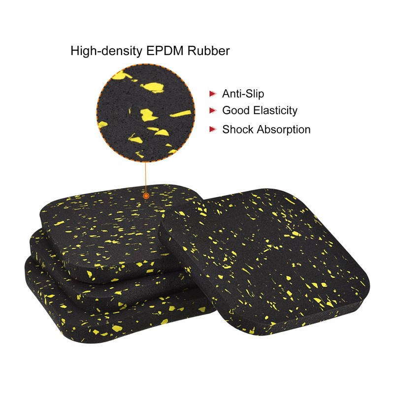 sourcing map Treadmill Mat-3.9"x3.9" Exercise Equipment Mat for Floor Protection