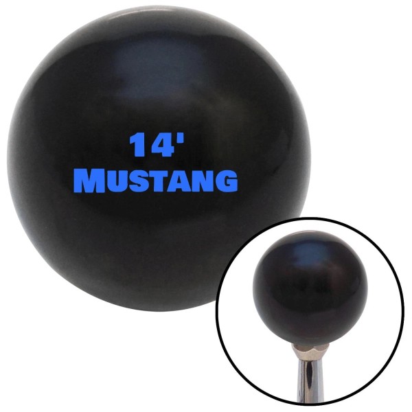 American Shifter Company Blue "14 Mustang" Black Shift Knob w/