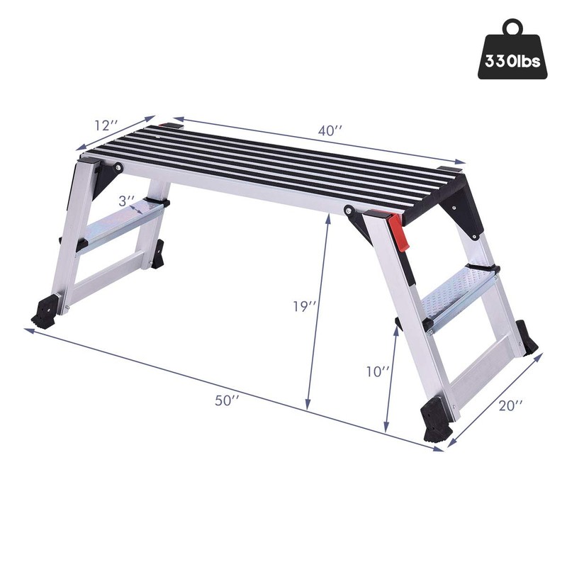 IRONMAX Work Platform Step Ladder, 40 Inch Widen Heavy Duty