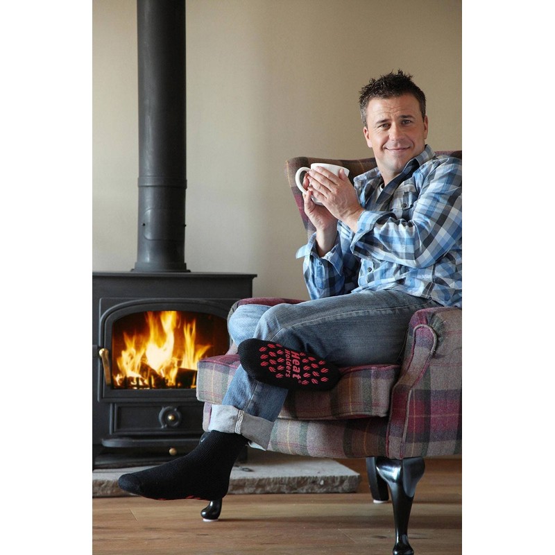 Heat Holders Men's Winter Extremely Warm Non-Slip Thermal Socks with