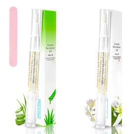 2PCS Cuticle Oil Pen for Nails,Nail Oil Pen for Nail Care,Cuticle Oil for Nails with Nail File,Nail Oil Cuticle Prevent Dry Cracking and Hangnails,Deep Nourishment(Lily & Aloe Flavor)