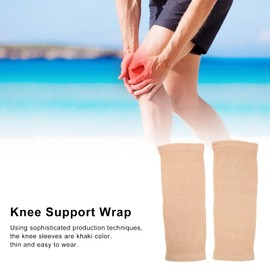 Knee Brace, Breathable Thin Sports Bandage, for Left Right - Knee Support for Weak Joints, Grey, Stretchy Soft Knee Protection, Skin Colour, 2 Pieces