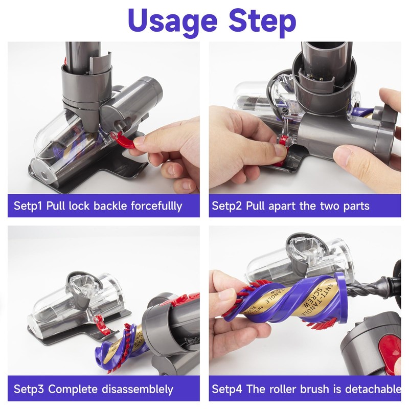 2 Pack Compatible with Dyson vacuum cleaner roller brushes V7