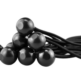 SE 6" Black Bungee Stretch Cords with Balls (100 Count) - BC6B-100