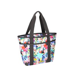 LeSportsac Painterly Spring Everyday Zip Tote Handbag/Travel Bag, Style 3867/Color G933, Celebrating LeSportsac’s 1974 Iconic Debut in NYC, Abstract Colorful Whimsical Graphics, Limited Edition