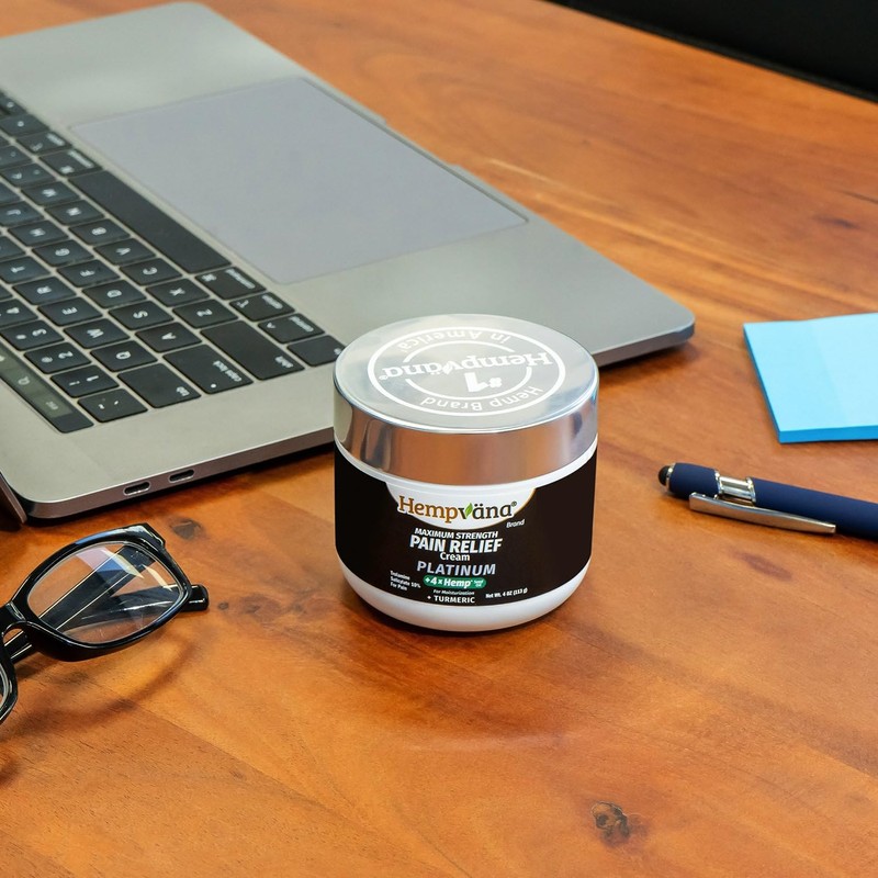 Hempvana Platinum Maximum Strength Relief Cream 4X Hemp for Muscles,