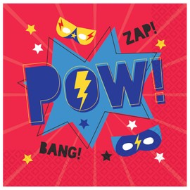 Amscan 9909088 - Superhero Birthday Party Luncheon Napkins - 16 Pack, 33 cm