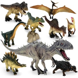 BIROHOSR Dinosaur Playset with 14" Indominus Rex & 8 Detailed Dino Figures - Educational Toy for 3-8 Year Old Boys Girls (9 PCS)