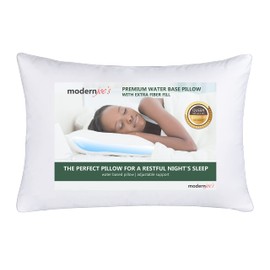 Luxurious Queen Size Water Pillow (20x28), with Extra Supportive Fiber Fill. Adjustable Orthopedic Support and Hypoallergenic Waterbase Pillow by Modern Joe’s