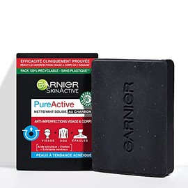 Garnier Pure Active - Solid Cleaner - Charcoal and Salicylic Acid - Against Impurities - 100g