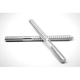 3/8-16 x 6 Coarse Thread Hanger Bolt Plain Center Low Carbon Steel Zinc Plated Pk 5