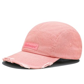 Clakllie 5 Panel Flat Bill Hat Baseball Fitted Cap Classic Flat Brim Hats Breathable Trucker Dad Hats Unisex Golf Cap,Pink-5P11