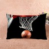Nicokee Throw Pillow Cover Basketball with Hoop Sport Black Decorative