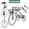 Kshioe Bicycle Plant Stand Holder Rack Ideal for Indoor Outdoor,