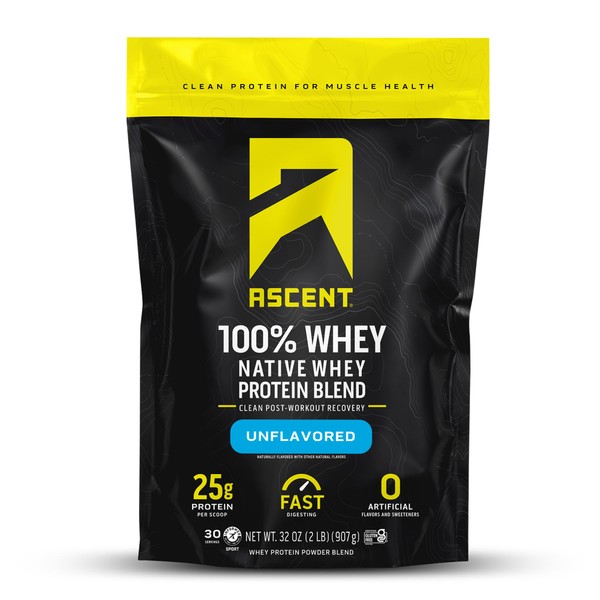 Ascent 100% Whey Protein Powder - Post Workout Whey Protein