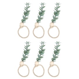 sourcing map 6Pcs Napkin Rings, Rustic Farmhouse Table Napkin Holders Serviette Buckles for Decoration Adornment Wedding Parties, Banquet, 140 mm