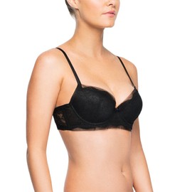 Undies.com Women's Classic Mesh and Lace Balconette Everyday Bra, Blue, 38D