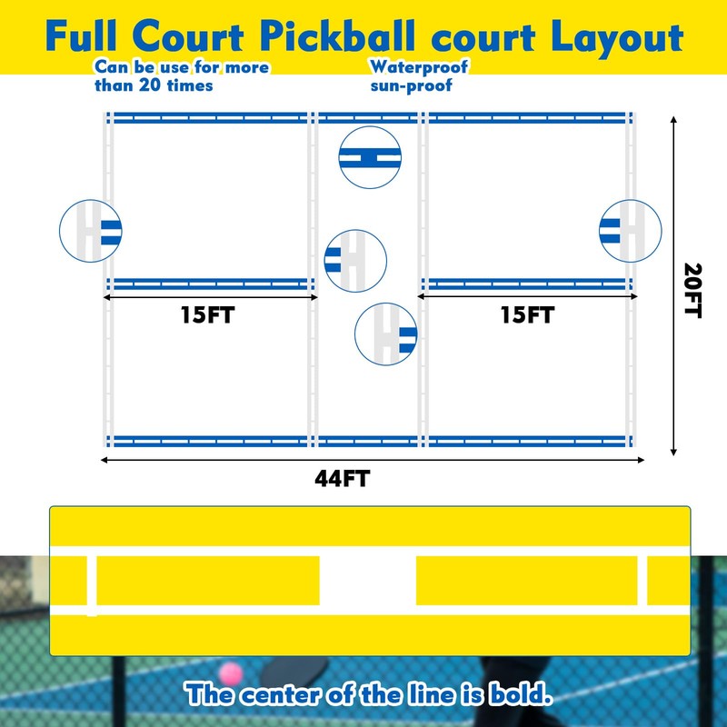 Joyfolk PP Plastic Court Line Marking Kit 44x20 ft -