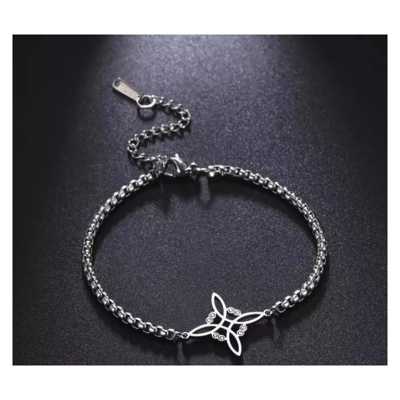 COLIBRI ALEGRE Pulceras De Nudo De Bruja Plata