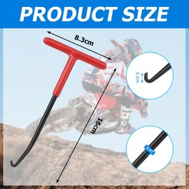 JNNJ Pack of 2 Brake Spring Hooks Exhaust, Exhaust Spring Hook Puller Tool, Motorcycle Spring Puller Brake Spring Hook Metal Spring Pull Hook T for Motorcycle Bicycles