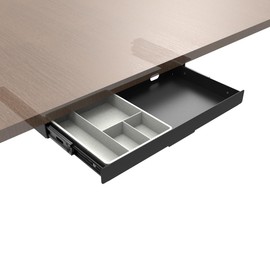 Mofangtech Under Desk Slide Out Pencil Drawer, Storage Organizer 15 Inch Wide, Ball-Bearing Slides, Black (8x14.4 Inch)