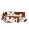 Axesoria Hot Trendy Hair Leather Belt Cow Print (M, Brown/White