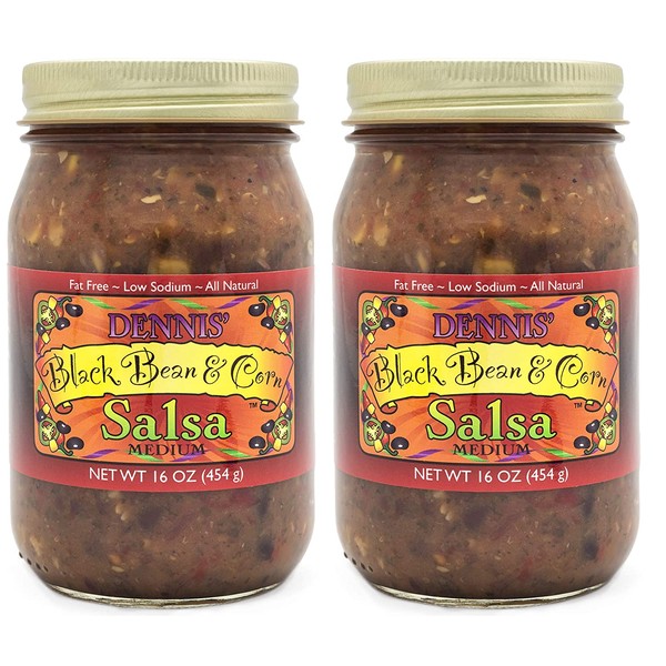 All-Natural Black Bean and Corn Salsa by Dennis’ Gourmet | This Fresh, Hearty Restaurant Salsa is Low Sugar, Low Cal, Low Carb, Low Sodium, and Gluten Free! (2-Pack)