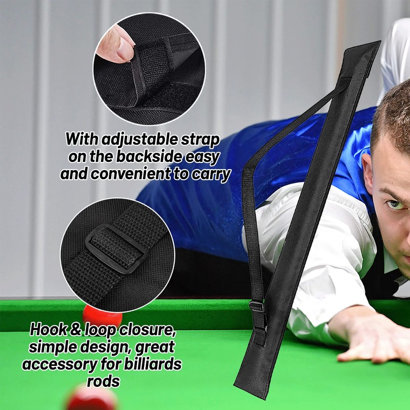 Snooker Cue Case with Adjustable Strap Hook and Loop Closure