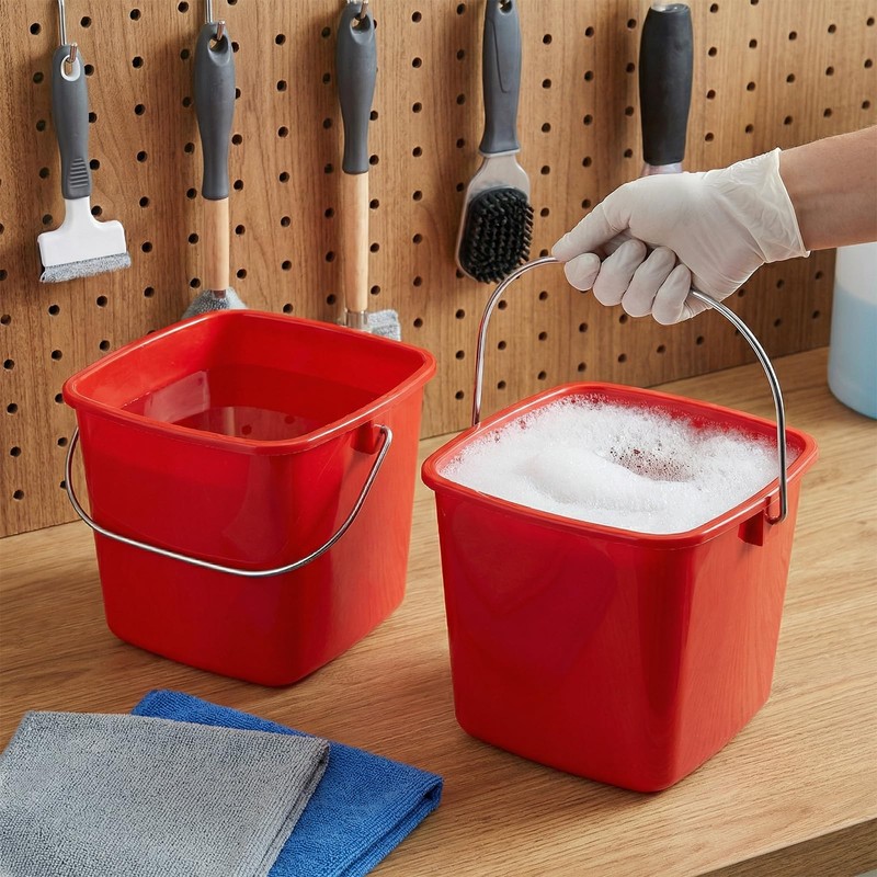 6 Pcs 3 Quart Small Bucket Square Detergent Sanitation Bucket
