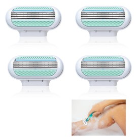 Pack of 4 Razor Blades for Women Razor Blades for Women Razor Replacement Blades for Women's Razors Deluxe Smooth Razor Blades Women's Razor Blades