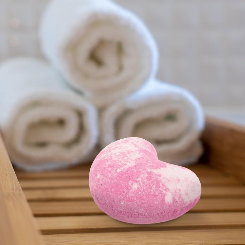 Bola de Baño Corazón 40g Sal Marina, Lavanda Púrpura