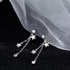 CZ Bezel Star Tassels Dangle Earrings for Women Teen Girls