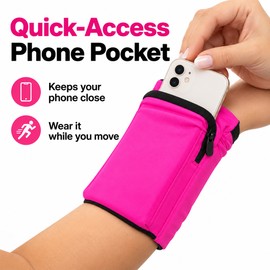 Wrist Wallet with Phone Pocket – Zippered Storage for Running & Workouts