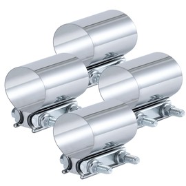 Vitonsbay 3.0 Inch Exhaust Clamp, 3 inch Butt Joint Exhaust Pipe Muffler Band Clamp Sleeve Coupler Stainless Steel(4Pcs)