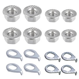 Bntyok 16pcs Bike Wheel Axle Nut and Bicycle Hub Safety Washer Kit M8 M9.5 M10 Bicycle Hub Flanged Axle Nuts Bike Parts Accessories for Front Rear Most Mountain Road Commute Bike Wheel Axle