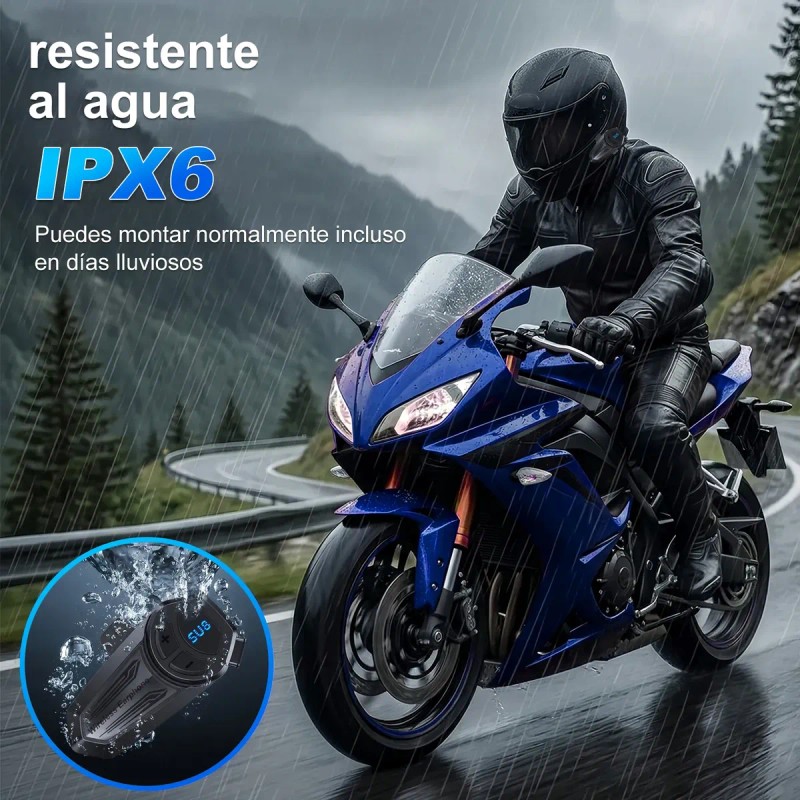Auriculares Bluetooth Su8 Para Casco Audifono De Moto Ipx6