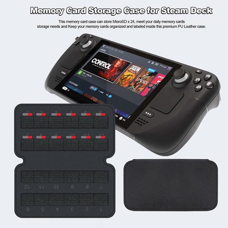 HUAYUWA Memory Cards Carrying Case Holder Compatible with Steam Deck