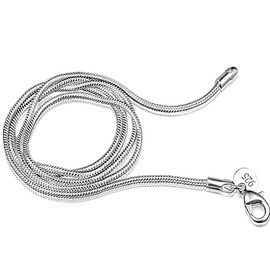 Cunluna 925 Sterling Silver 2 mm Snake Chain Lobster Clasp Necklace Stylish and Practical, Sterling Silver
