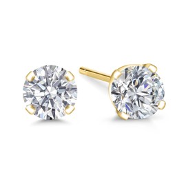 Gem Stone King 0.20 to 1.50 Carat 14K Gold Lab Grown Diamond Stud Earrings | Gold Earrings For Women Men | F-G Color | VS1-VS2 Clarity