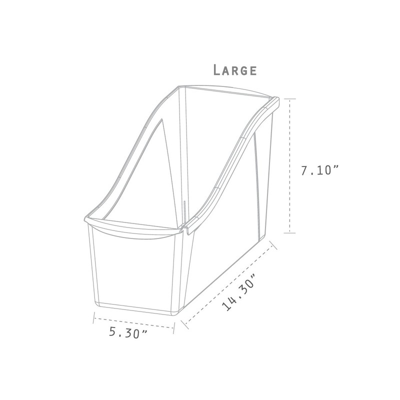 Storex Large Book Bin, Interlocking Plastic Organizer for Home, Office