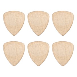 MECCANIXITY 6 Pcs Wood Guitar Pick, 3.0mm Ultra Heavy Gauge Maple Wood Groove Shape Guitar Picks for Electric, Acoustic, Bass Guitars, Light Wood Color