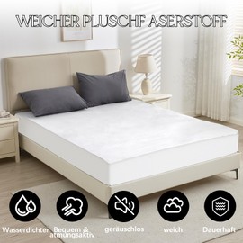 ohano Waterproof Mattress Protector 140 x 200 cm, Fine Flannel Microfibre Fitted Sheet, Incontinence Pad, Moisture Protection Bed Sheet, Waterproof and Breathable Mattress Cover, White