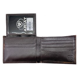 Custom Large Praying Cowboy Church ARIAT Ghost Flag Bi-Fold Leather Wallet