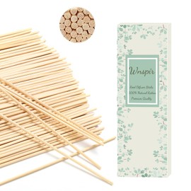 Wnspir100PCS Reed Diffuser Sticks,10 Inch Diffuser Reeds- Natural Rattan Wood Sticks Essential Oil Aroma Diffuser Sticks Refill Replacement for Aroma Fragrance(Natural Color 10inch)