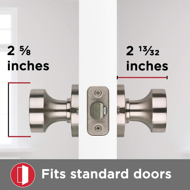 Kwikset Pismo Interior Passage Door Knob, Handle for Closet and